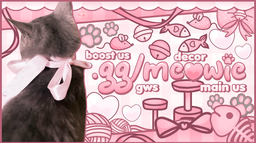 ᡣ𐭩ྀིྀ ℳeowie ⑅ 𝒮ocial ⑅ 𝒢iveaway's ⑅ 𝒟ecor Discord Server Banner