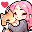 z_PINK_hugcat emoji