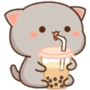catdrinkingboba emoji